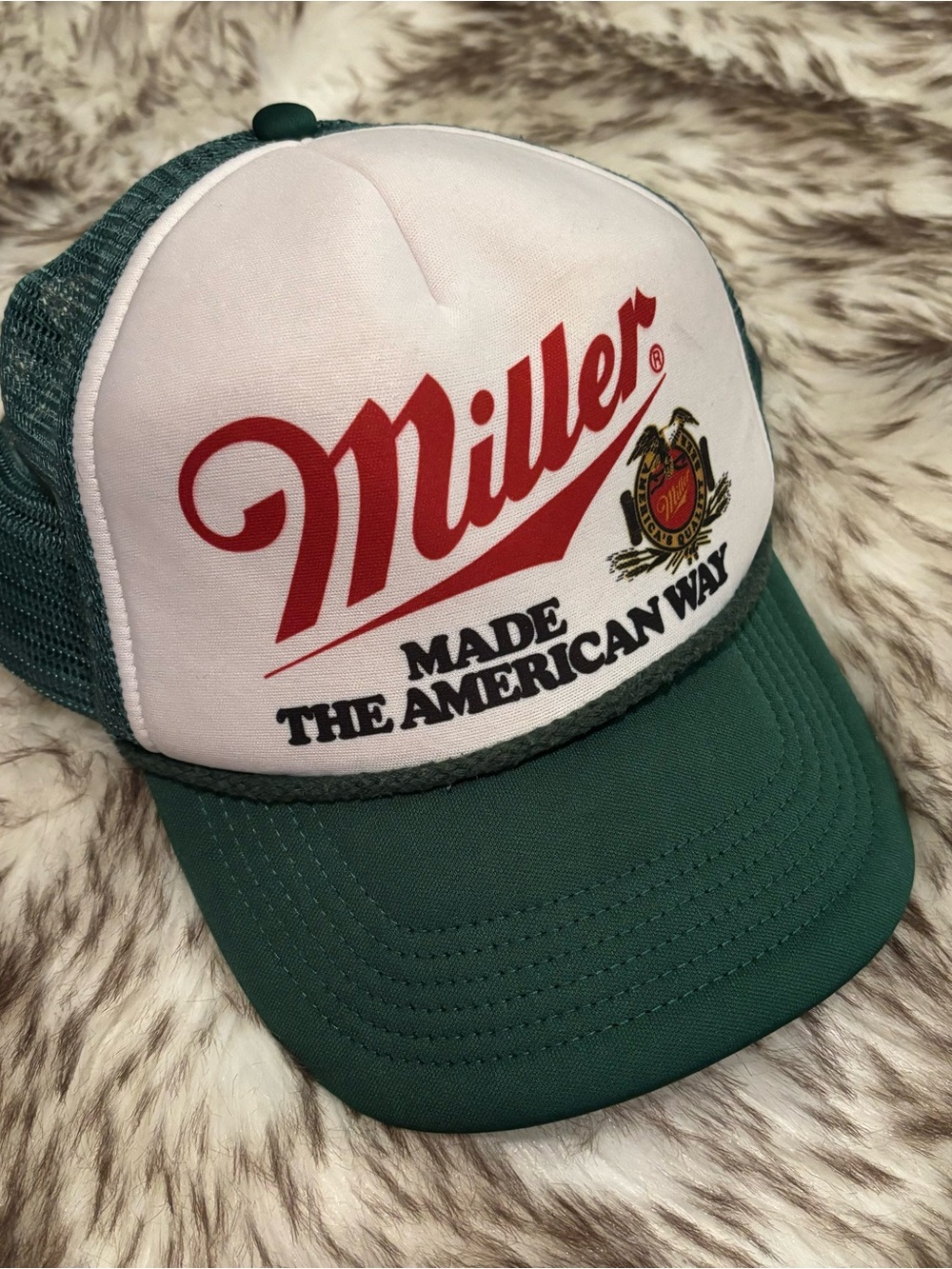 Vintage Miller Beer Green Cap Snapback
